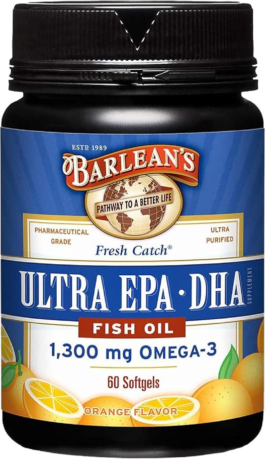 Barlean's Fish Oil Omega 3 Supplement, 1000mg Orange 60 Count