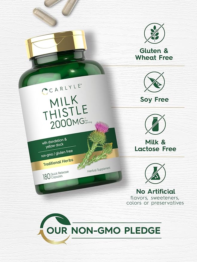 Carlyle Milk Thistle 2000mg 180 Capsules