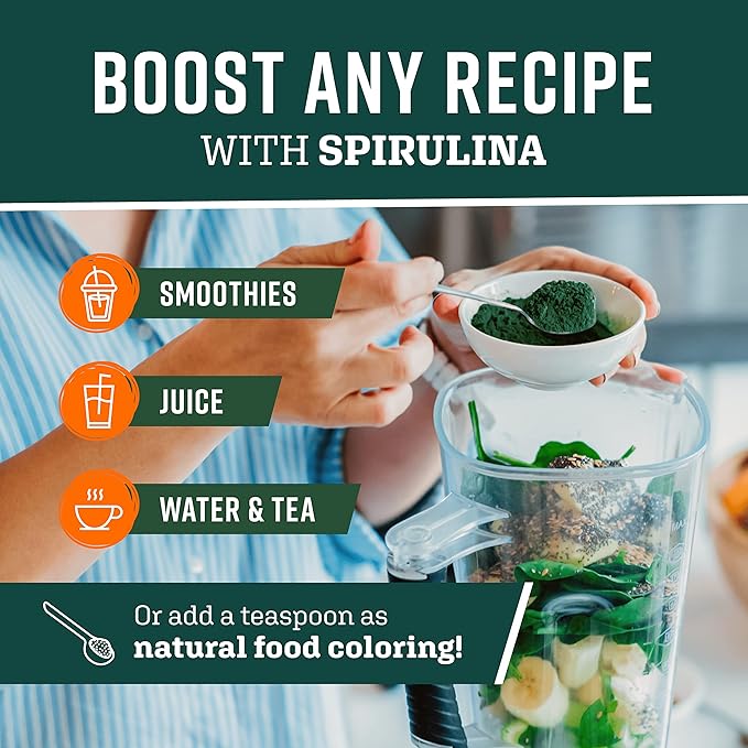 360 Nutrition Spirulina Powder, Vitamin A, 6g Plant 2 oz