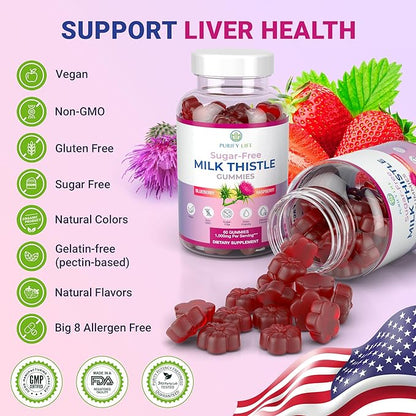 Purify Life Sugar-Free Milk Thistle Gummies (1000mg/serv) Cardo