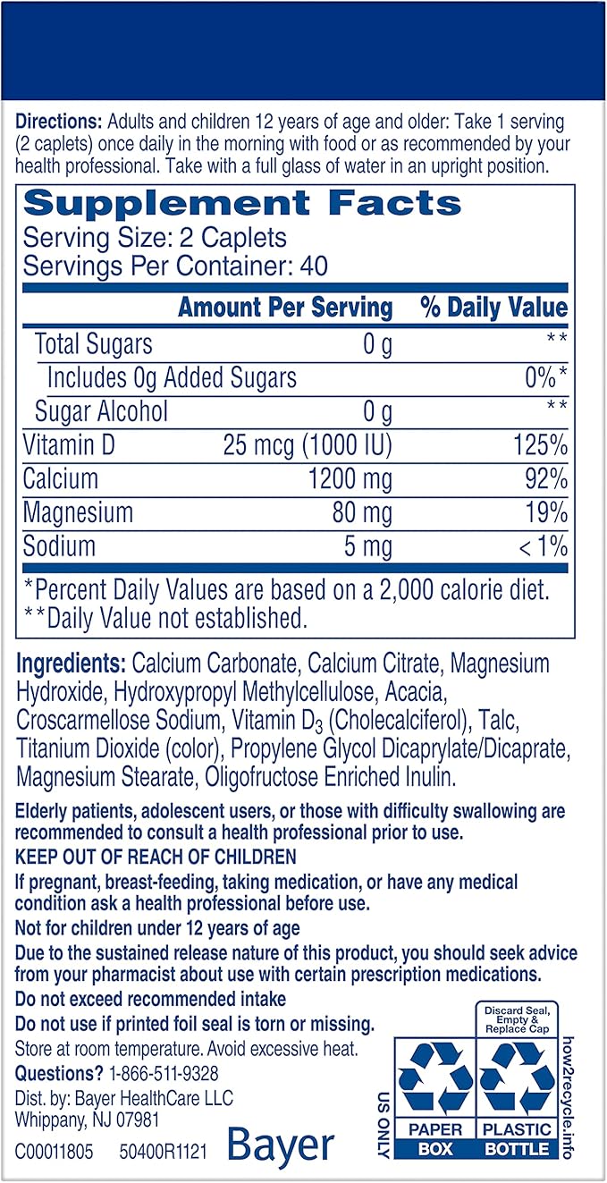 Citracal Slow Release 1200, 1200 mg 25 mcg (1000 IU) D3, Bone 12+, Take 80 Count