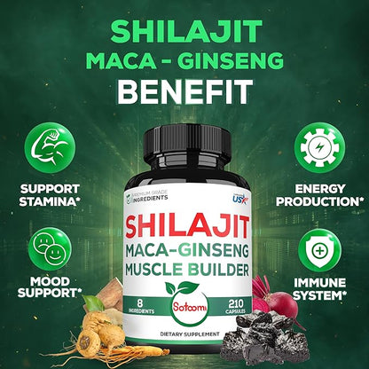 Shilajit Pure Himalayan Organic 8in1 with 210 Capsules 105 Servings