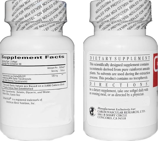 120 Softgels 125 mg Vitamin E 90% Delta 10% Gamma, 2 Bottles 60 Soft