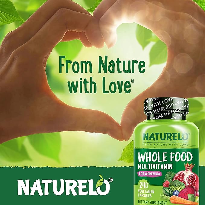 NATURELO Whole Food Multivitamin for Women 50+ (Iron 50 - 240 Vegan