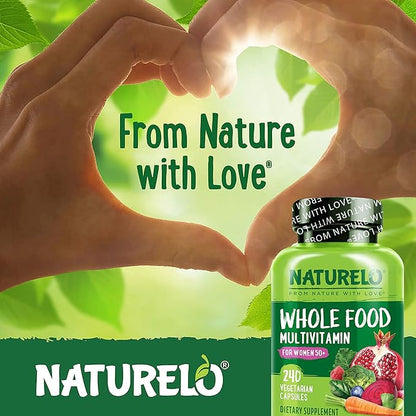 NATURELO Whole Food Multivitamin for Women 50+ (Iron 50 - 240 Vegan