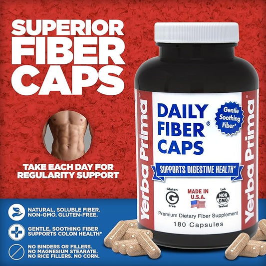 Yerba Prima Daily Fiber Caps 180 Capsules, 4) -