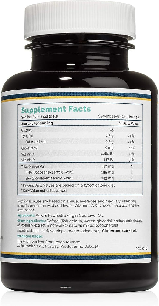 Rosita Extra Virgin Cod Liver Oil 90 Count