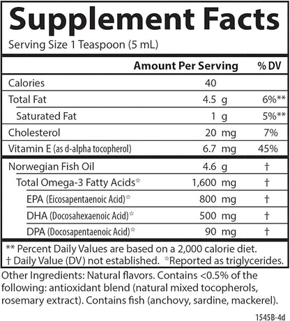 Carlson - The Very Finest Fish 1600 mg Omega-3s, Liquid 16.9 Fl