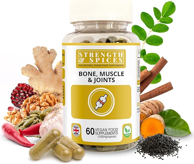 Strength & Spices Bone, Muscle & 100% Natural 28 Ingredients 60 Vegan 1000mg Capsules