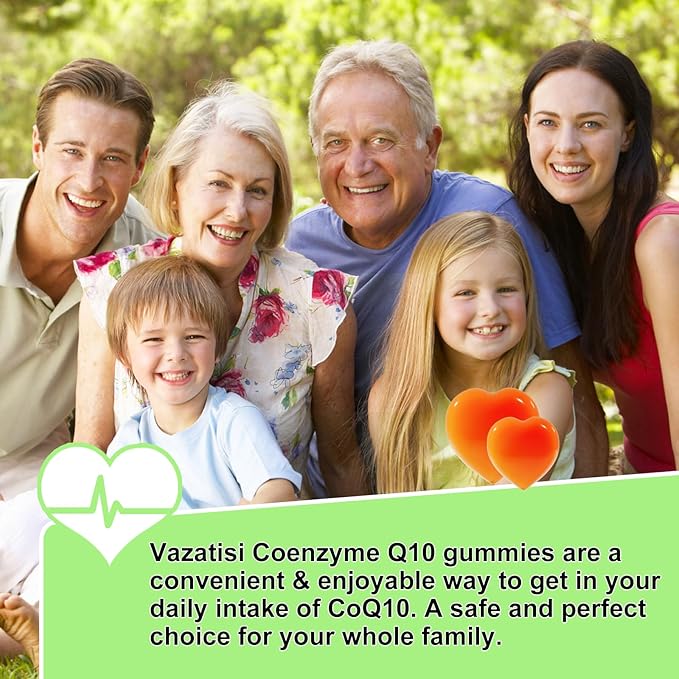 High Absorption CoQ10 Gummies 250mg, Plus Omega-3, Magnesium, B12 for 5X Better Q10 Supplement- 60Cts