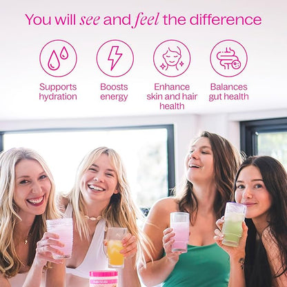 Daily Fiber Supplement with Added Collagen, Probiotics and Electrolytes | Supports Digestive Health and Regularity | Cucumber Lime Mint | 16 Servings