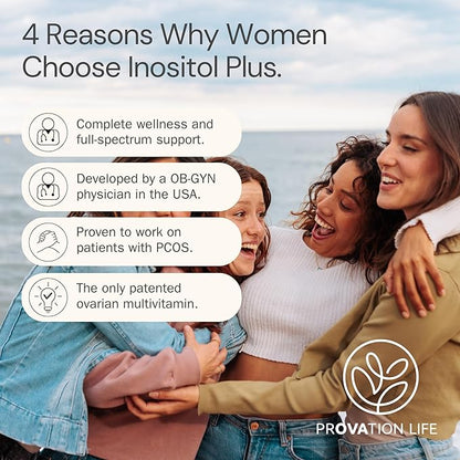 Myo Inositol Plus PCOS supplement Vitamins for Women, Physician Formulated Natural Ovulation Pills, Myo-Inositol, D Chiro Inositol, Berberine for Fertility & Ovarian Support 180 Capsules