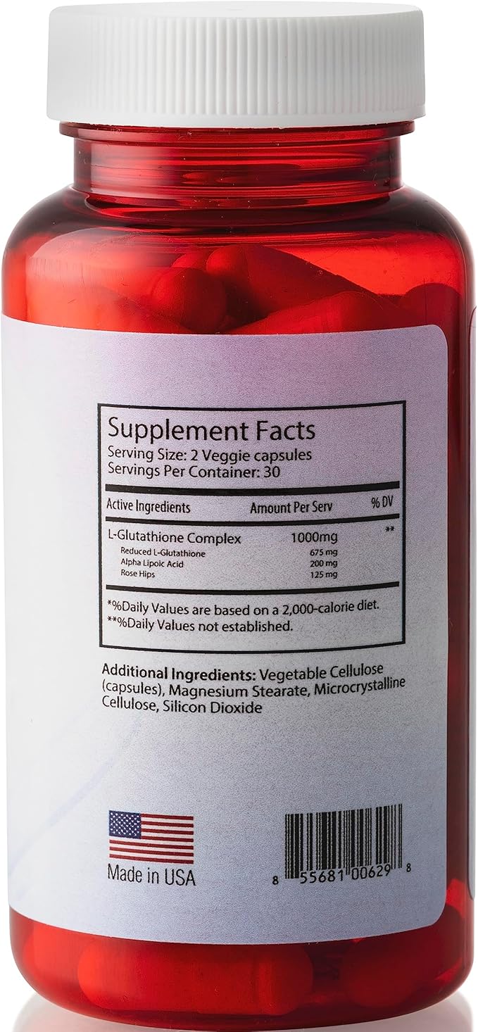 Relumins L Glutathione Supplement Complex 1000mg Complex 30 Caps 3 Bottles