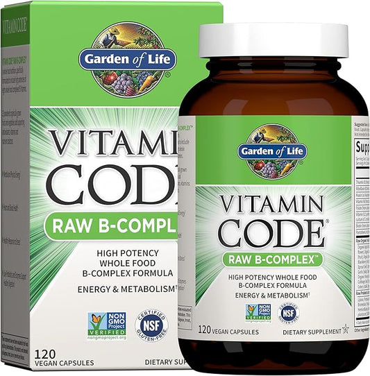 Garden of Life Vitamin B Complex 120 Vegan B6, Folate B12 as
