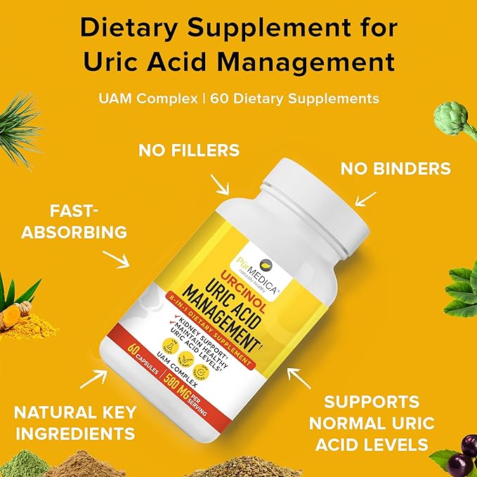 Urcinol Uric Acid Supplement for Joint Support 60ct (Pack 2) -