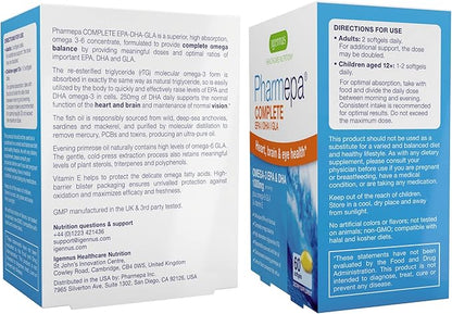 Pharmepa Complete EPA DHA rTG Omega 3 1000mg, 1000mg, High 6 GLA 360 Servings