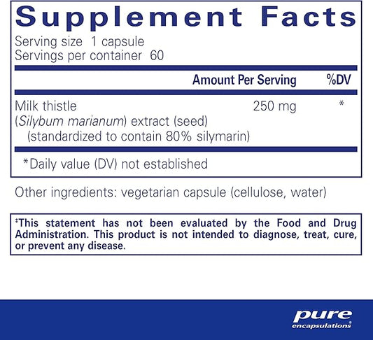 Pure Encapsulations Silymarin 250 mg 60 Capsules