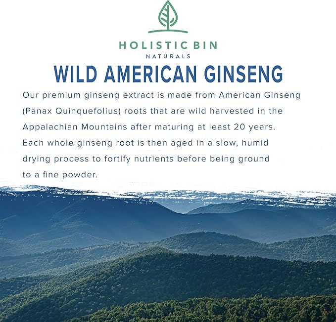 Wild American Ginseng Powder Pure Organic 20+ Year (25 grams)