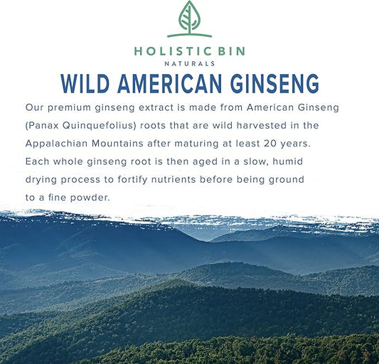 Wild American Ginseng Powder Pure Organic 20+ Year (25 grams)