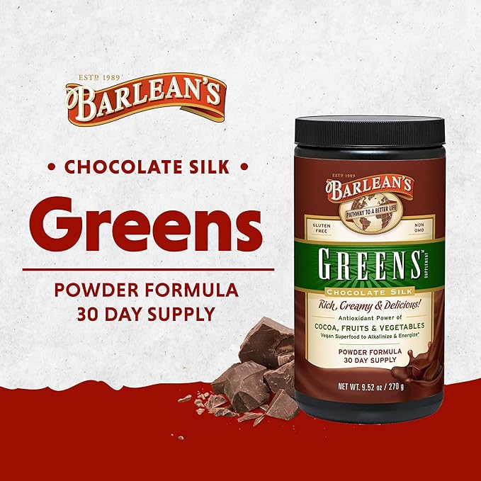Barlean's Chocolate Greens Powder, Daily Fruits 9.52 oz
