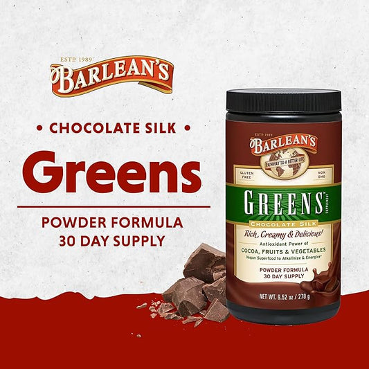 Barlean's Chocolate Greens Powder, Daily Fruits 9.52 oz