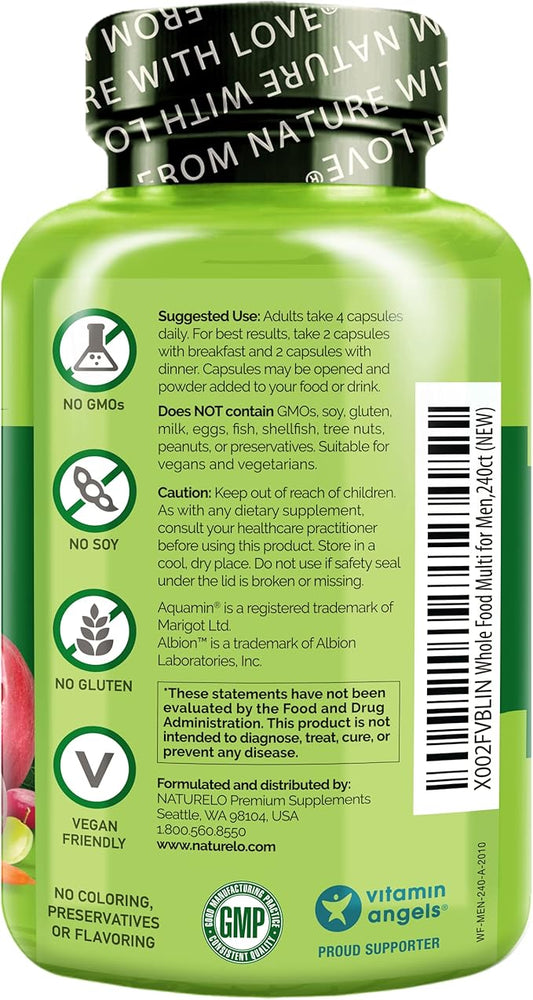 NATURELO Mens Multivitamins 240 Vegetarian