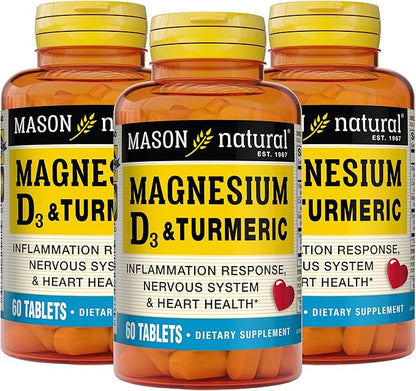 MASON NATURAL Magnesium & Vitamin D3 60 Tablets 3)