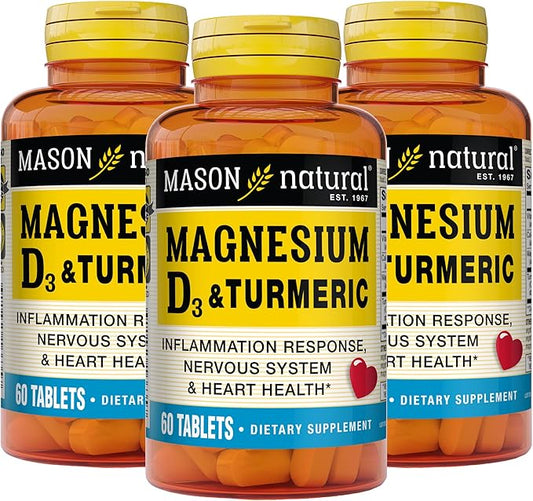 MASON NATURAL Magnesium & Vitamin D3 60 Tablets 3)