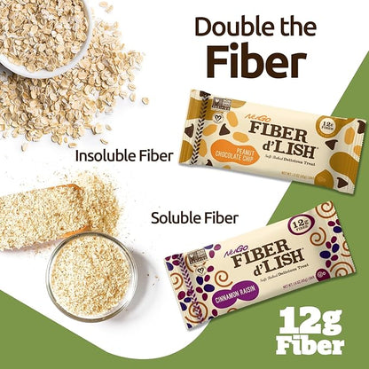 NuGo Fiber d'Lish Blueberry Cobbler, 12g High Fiber, Vegan, 150 Calories, 1.6 Ounce (Pack of 16)