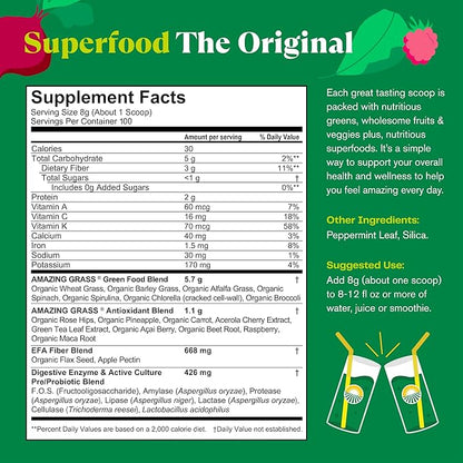 Amazing Grass Greens Superfood Powder: Greens 100 Servings