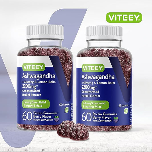 Ashwagandha Supplements Gummies + Ginseng &