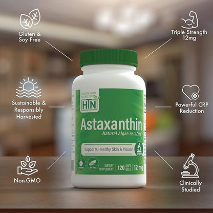 Health Thru Nutrition Astaxanthin Triple Strength 12mg 120 120 Softgels