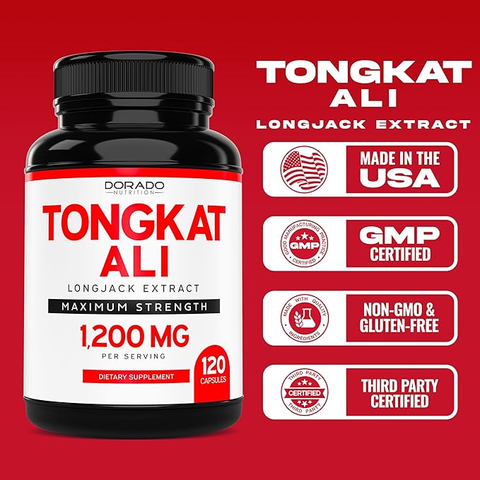 Tongkat Ali For Men (Longjack) Eurycoma 1200mg per (120 Capsules)