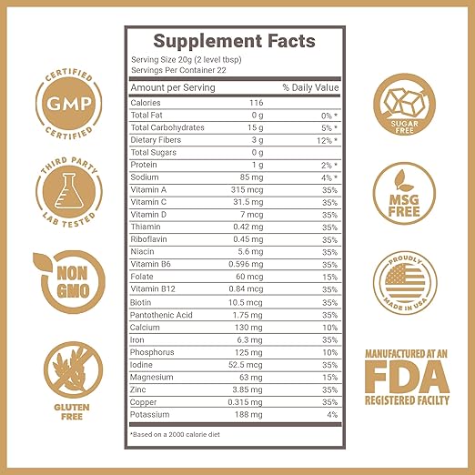 Lewis Labs Fabulous Fiber Powder Supplement 16 Ounces