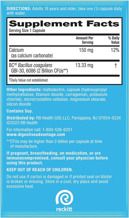 Digestive Advantage Probiotics For Digestive Health, Daily Probiotics For Women & Men, Supports Gut Health, Occasional Bloating & Diarrhea, Minor Abdominal Discomfort, & Immune Support, 60ct Capsules
