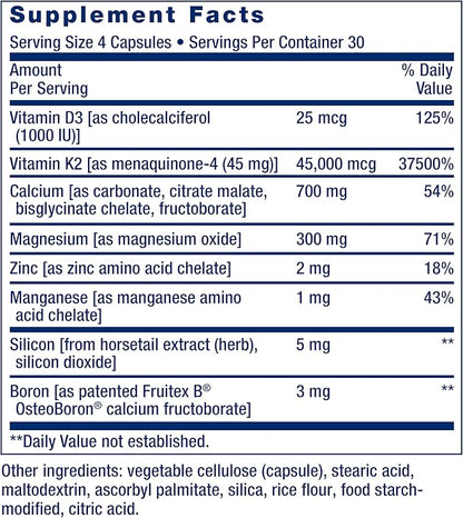 Life Extension Bone Restore Elite Calcium K2, calcium, D3, magnesium, K2, for 120 capsules