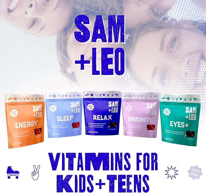 Relax - All Natural & Vegan Calm and Relaxation Gummies for Teens and Kids with Ashwagandha, Vitamin D2, and Zinc - Cherry Flavored - 60/ct