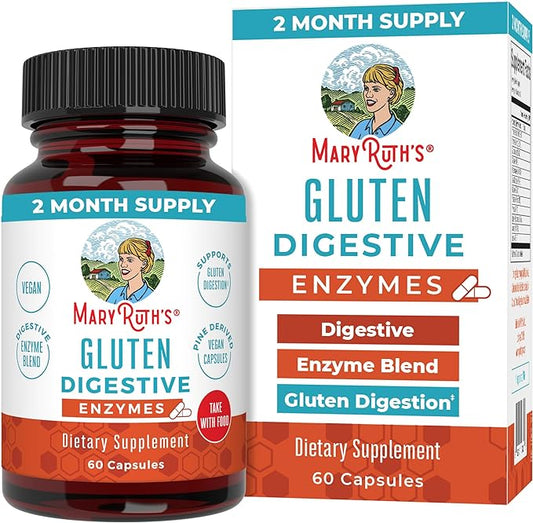 MaryRuth Organics Gluten Enzymes Capsules 2 Month 60 Count