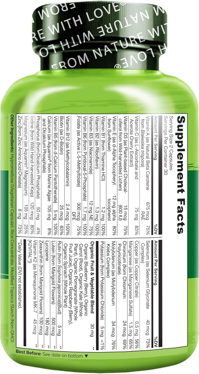 NATURELO Whole Food Multivitamin for Teenage Boys 60 Count 2)