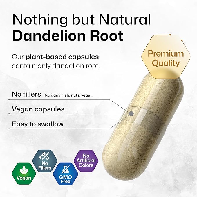 Dandelion Root Capsules 1800 mg 100 Caps