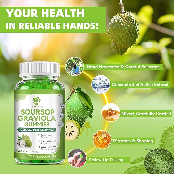 (2 Pack) Soursop Graviola Gummies 2000mg Extra 120 Gummies