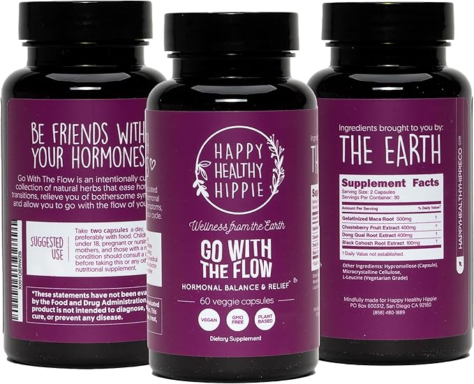 Hormone Balance for Women – PMS Support Supplement, Menopause & Perimenopause | Bloating Relief, Menstrual Cramp, Mood, PMDD | Chasteberry Supplements, Black Cohosh, Dong Quai | Vegan, Non-GMO, 60 Ct