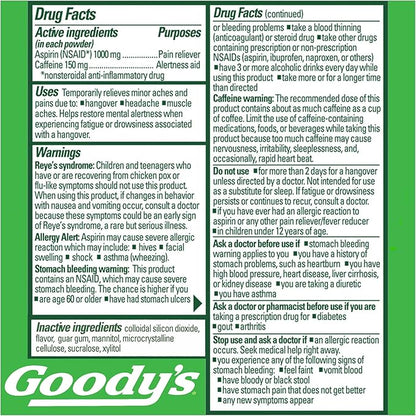 Goody's Hangover Powders, Fast Pain Relief & Boost of Alertness Berry Citrus, 4 ct (Pack of 1)