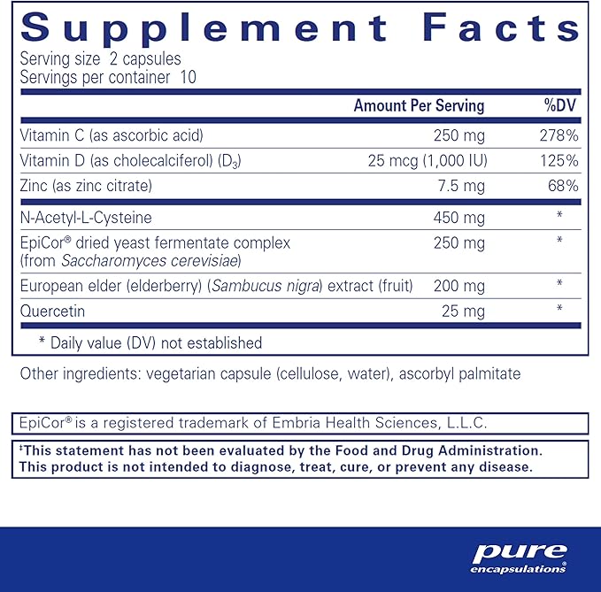 Pure Encapsulations PureDefense with NAC | Enhances First-Line Immune Defense and Upper Respiratory Health | 20 Capsules