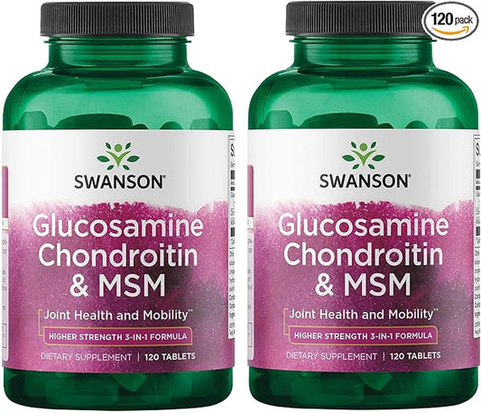 Swanson Glucosamine Chondroitin & Msm 500/400/200 120 Tabs (2 Pack)