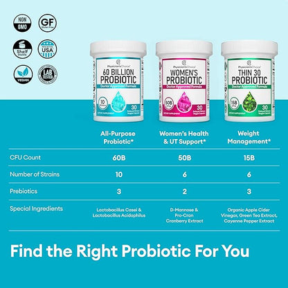Physician's Choice Probiotics 60 Billion CFU 10 Strains 30ct