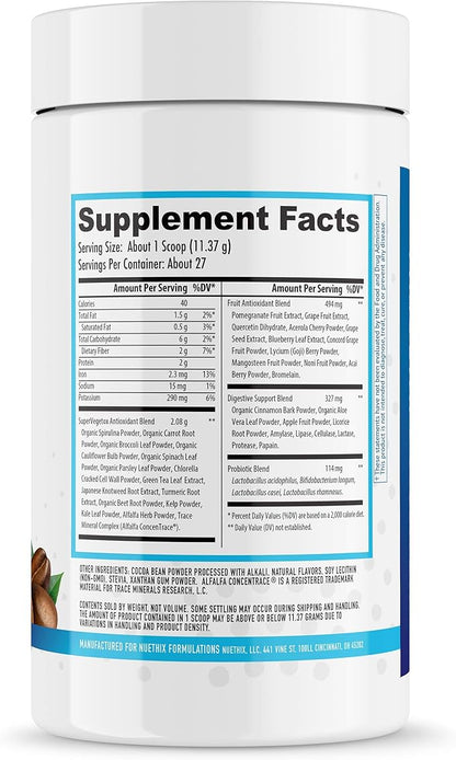NuEthix Formulations Gourmet Greens Drink Powder 27 Servings