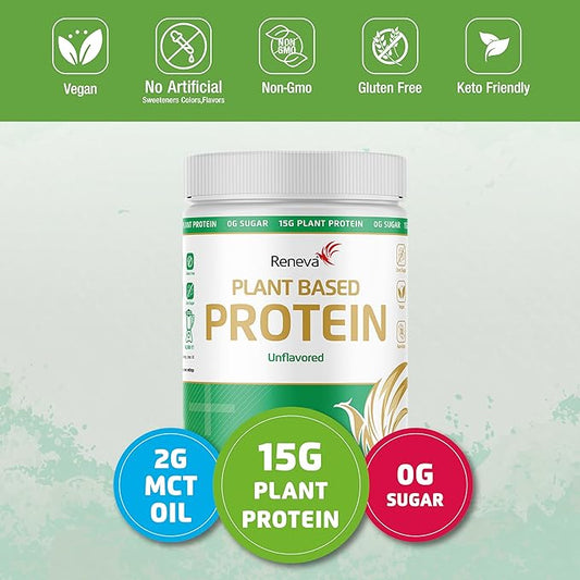 RENEVA Vegan Protein Powder 15g Plant 12.7 Ounce