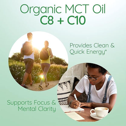 Simply as-is | Organic MCT Oil C8 & C10 | Unflavored | 100% from Non-GMO Coconuts | Perfect for Morning Coffee | Quick Clean Energy | 16 fl oz