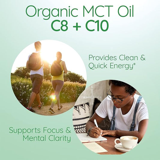 Simply as-is | Organic MCT Oil C8 & C10 | Unflavored | 100% from Non-GMO Coconuts | Perfect for Morning Coffee | Quick Clean Energy | 16 fl oz